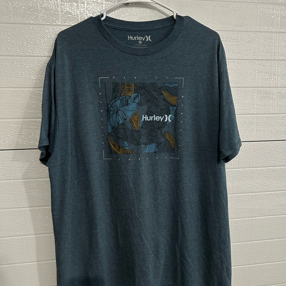 Hurley Blue Short Sleeve Tee with Graphic Design